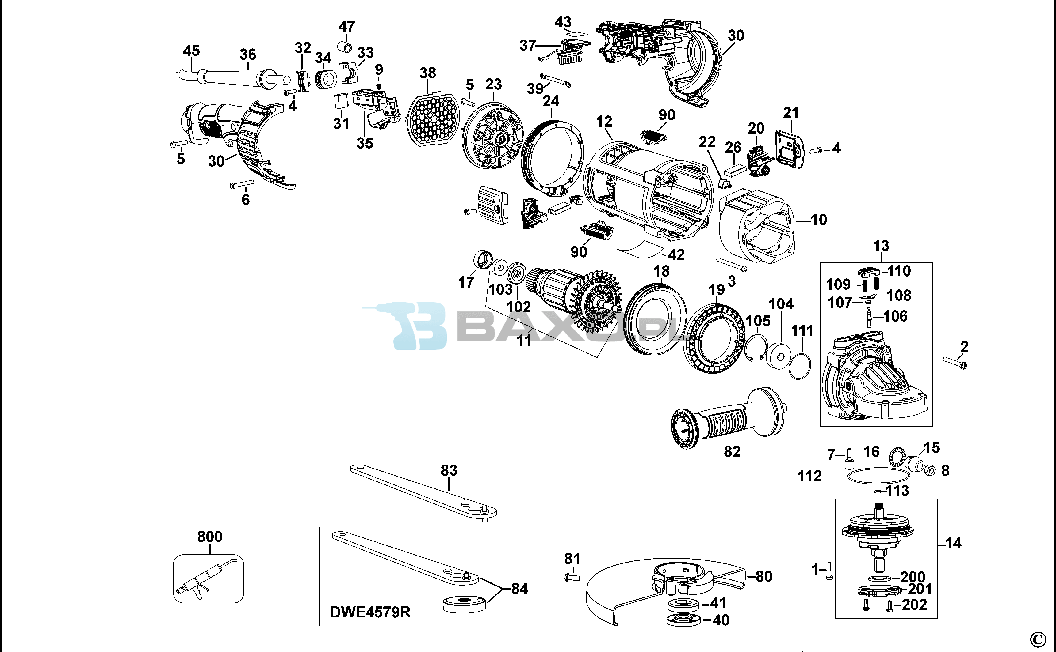 Type 1 - EU Spares and Parts for Black & Decker KA150K SANDER